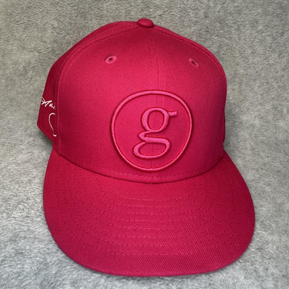 New Era Hat Cap Snap Back Mens One Size Pink G Logo 9FIFTY Embroidered Flat Bill - Picture 2 of 11